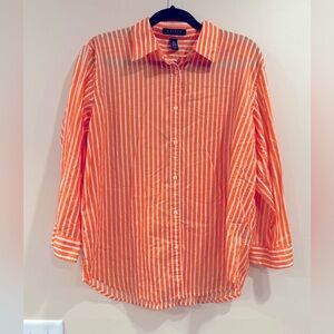 🔥Ralph Lauren Men's Orange Striped Casual Shirt🔥